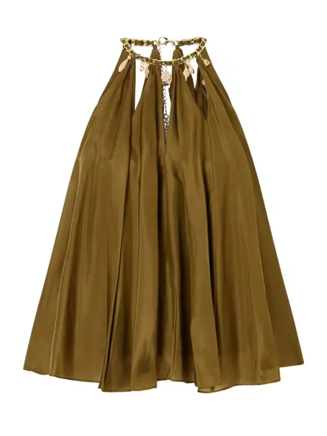 Mahon Embellished Gathered Silk-satin Blouse