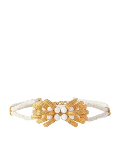 Sonia Petroff Orofina Gold-plated, Suede And Resin Belt | Thumbnail 1