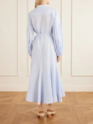 Gabriela Hearst Lydia Belted Linen Midi Dress | Thumbnail 3 Gabriela Hearst Lydia Belted Linen Midi Dress | Thumbnail 3