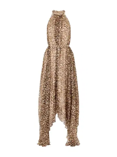 Saloni Irina Asymmetric Belted Leopard-print Silk Halterneck Midi Dress | Thumbnail 1 Saloni Irina Asymmetric Belted Leopard-print Silk Halterneck Midi Dress | Thumbnail 1