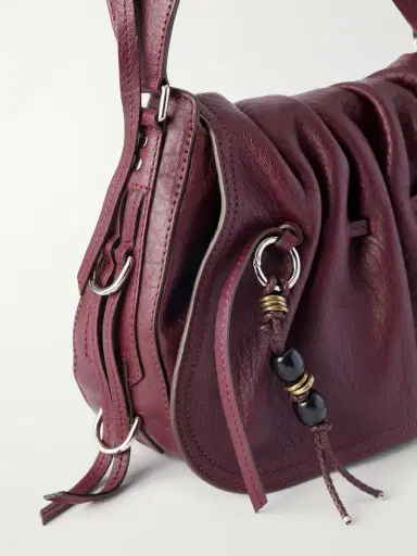 Isabel Marant Bolton Embellished Tasseled Textured-leather Shoulder Bag | Thumbnail 5
