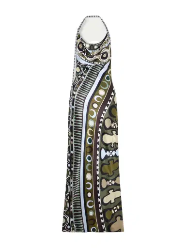 PUCCI Printed Satin Maxi Dress | Thumbnail 1 PUCCI Printed Satin Maxi Dress | Thumbnail 1