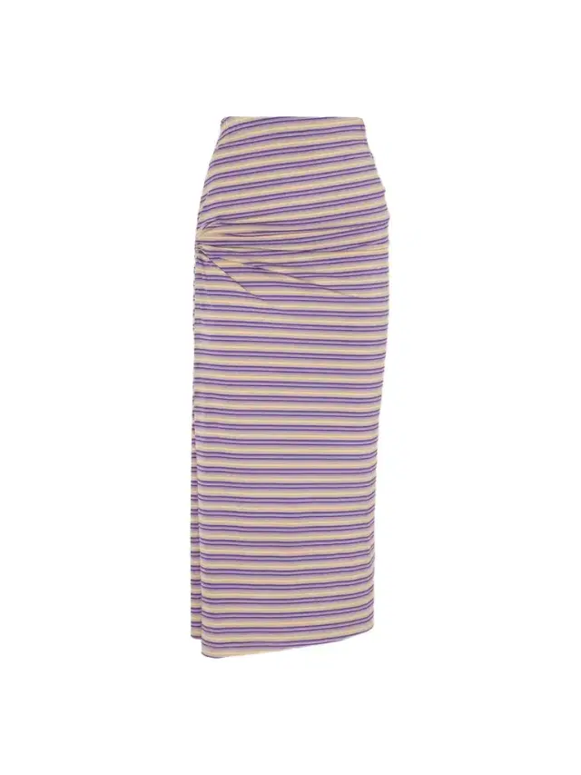 Gathered Striped Jersey Maxi Skirt