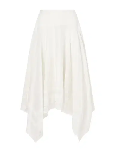 Staud Ainsley Asymmetric Lace-trimmed Cotton-voile Maxi Skirt | Thumbnail 1