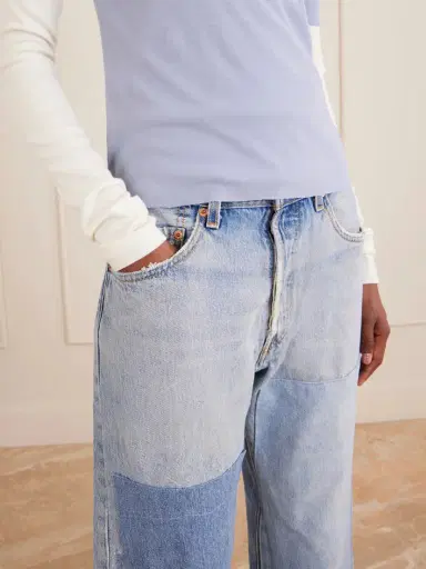 B SIDES Vintage Patchwork No.2 Mid-rise Wide-leg Jeans | Thumbnail 5