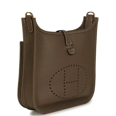 HERMÈS Hermes Evelyne 23 Etoupe Clemence Gold Hardware | Thumbnail 2 HERMÈS Hermes Evelyne 23 Etoupe Clemence Gold Hardware | Thumbnail 2