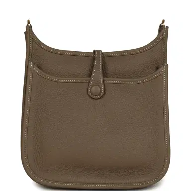HERMÈS Hermes Evelyne 23 Etoupe Clemence Gold Hardware | Thumbnail 4 HERMÈS Hermes Evelyne 23 Etoupe Clemence Gold Hardware | Thumbnail 4