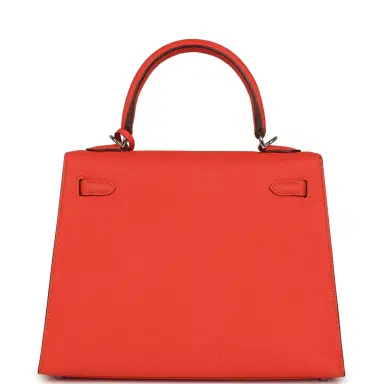 HERMÈS Hermes Kelly Sellier 25 Rose Texas Epsom Palladium Hardware | Thumbnail 4 HERMÈS Hermes Kelly Sellier 25 Rose Texas Epsom Palladium Hardware | Thumbnail 4