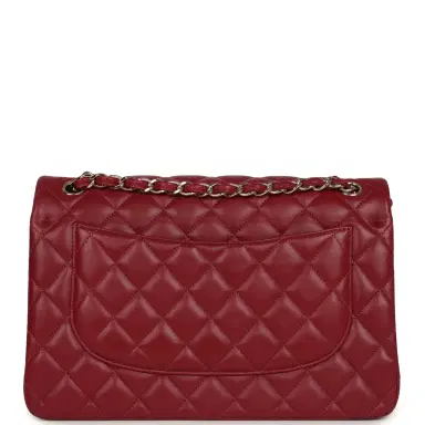 Chanel Pre-owned Chanel Jumbo Classic Double Flap Bag Burgundy Lambskin Light Gold Hardware | Thumbnail 4 Chanel Pre-owned Chanel Jumbo Classic Double Flap Bag Burgundy Lambskin Light Gold Hardware | Thumbnail 4