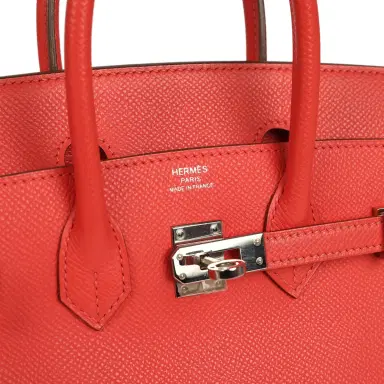HERMÈS Pre-owned Hermes Birkin 25 Rose Jaipur Epsom Palladium Hardware | Thumbnail 7 HERMÈS Pre-owned Hermes Birkin 25 Rose Jaipur Epsom Palladium Hardware | Thumbnail 7