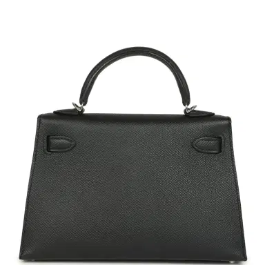 HERMÈS Pre-owned Hermes Kelly Sellier 20 Black Epsom Palladium Hardware | Thumbnail 4