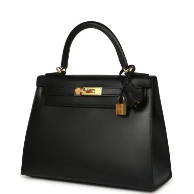 HERMÈS Pre-owned Hermes Kelly Sellier 28 Black Tadelakt Gold Hardware | Thumbnail 5 HERMÈS Pre-owned Hermes Kelly Sellier 28 Black Tadelakt Gold Hardware | Thumbnail 5