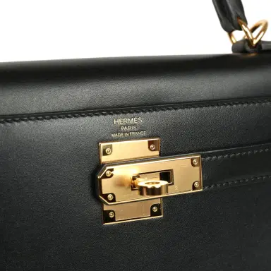 HERMÈS Pre-owned Hermes Kelly Sellier 28 Black Tadelakt Gold Hardware | Thumbnail 7 HERMÈS Pre-owned Hermes Kelly Sellier 28 Black Tadelakt Gold Hardware | Thumbnail 7