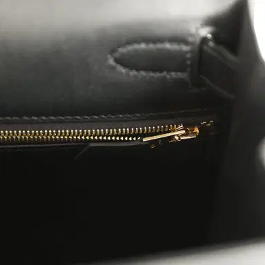 HERMÈS Pre-owned Hermes Kelly Sellier 28 Black Tadelakt Gold Hardware | Thumbnail 9 HERMÈS Pre-owned Hermes Kelly Sellier 28 Black Tadelakt Gold Hardware | Thumbnail 9