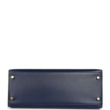 HERMÈS Pre-owned Hermes Kelly Sellier 28 Bleu Saphir Box Gold Hardware | Thumbnail 6 HERMÈS Pre-owned Hermes Kelly Sellier 28 Bleu Saphir Box Gold Hardware | Thumbnail 6
