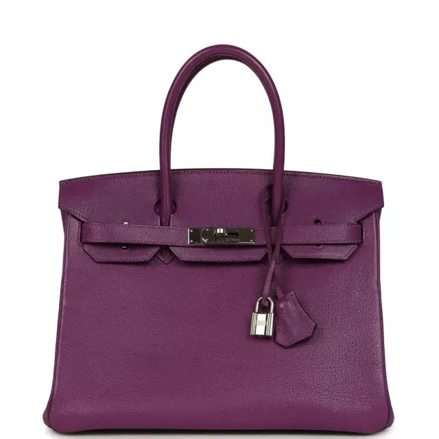 hermes Vintage Hermes Birkin 30 Cyclamen Chevre Mysore Palladium Hardware