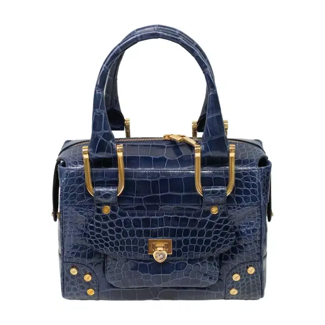 Chopard Chopard Caroline Mini Shiny Blue Alligator Leather Handbag by The Solist