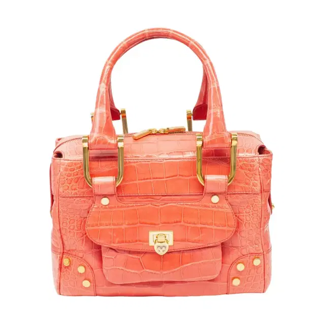 Chopard Chopard Caroline Mini Shiny Coral Alligator Leather Handbag by The Solist