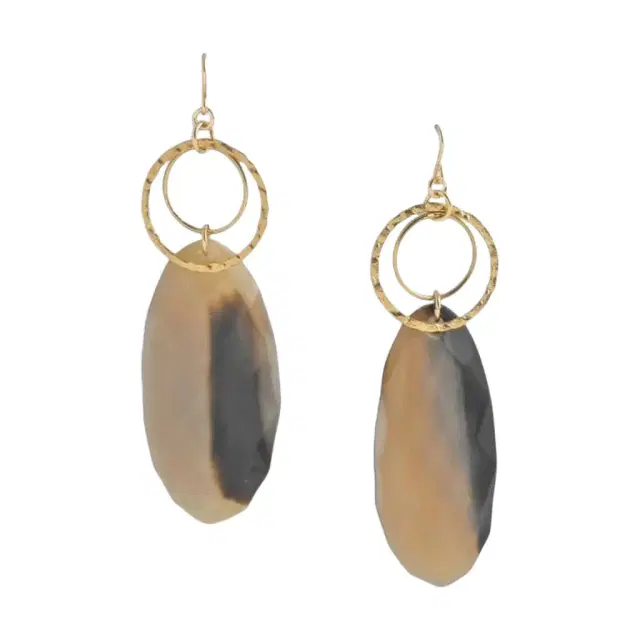Devon Leigh Devon Leigh 14K Yellow Gold Filled & Buffalo Horn Dangle Earrings by The Solist