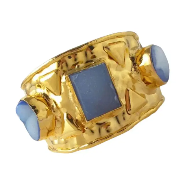 Devon Leigh Devon Leigh 18K Yellow Gold Plated Brass Druzy Cuff Bracelet by The Solist