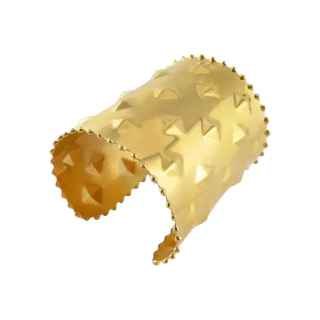 Devon Leigh Devon Leigh 18K Yellow Gold Plated Brass Embossed Cuff Bracelet by The Solist