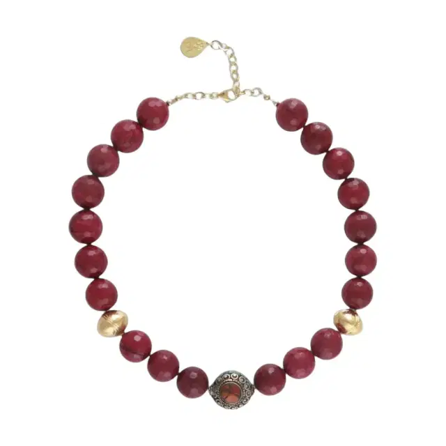 Devon Leigh Devon Leigh 18K Yellow Gold Plated Brass Multi-Gemstone Collar Necklace by The Solist