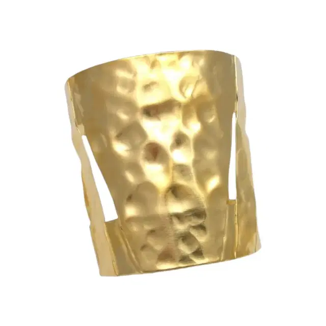 Devon Leigh Devon Leigh Hammered Cuff 18K Yellow Gold Plated Brass Cuff Bracelet by The Solist