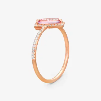 Suzanne Kalan Suzanne Kalan 14K Rose Gold Diamond & Pink Topaz Ring Sz. 6.5 by The Solist | Thumbnail 2
