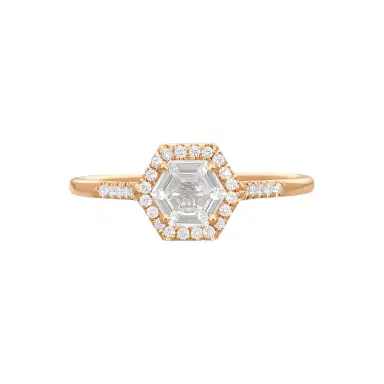 Suzanne Kalan Suzanne Kalan 14K Rose Gold Diamond & White Topaz Ring Sz. 6.25 by The Solist | Thumbnail 1