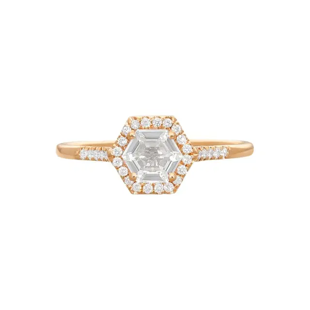 Suzanne Kalan Suzanne Kalan 14K Rose Gold Diamond & White Topaz Ring Sz. 6.25 by The Solist