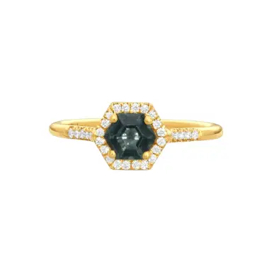 Suzanne Kalan Suzanne Kalan 14K Yellow Gold Diamond & Green Envy Topaz Ring Sz. 6 by The Solist | Thumbnail 1