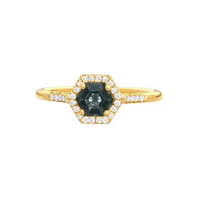 Suzanne Kalan Suzanne Kalan 14K Yellow Gold Diamond & Green Envy Topaz Ring Sz. 6 by The Solist