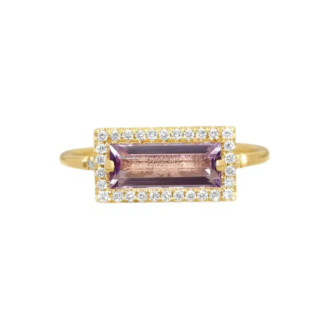 Suzanne Kalan Suzanne Kalan 14K Yellow Gold Diamond & Rose Quartz Ring Sz. 6.5 by The Solist