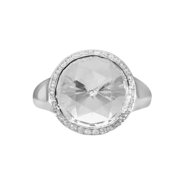 Suzanne Kalan Suzanne Kalan 18K White Gold Diamond & White Topaz Ring Sz. 6.5 by The Solist