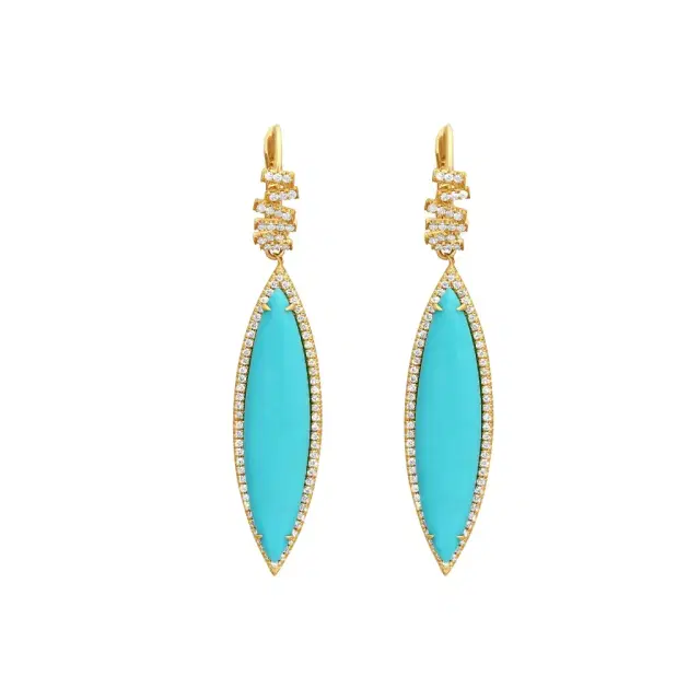 Suzanne Kalan Suzanne Kalan 18K Yellow Gold Turquoise Drop Earrings by The Solist