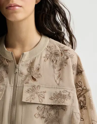 Brunello Cucinelli Cotton organza outerwear jacket with dazzling broderie anglaise | Thumbnail 3 Brunello Cucinelli Cotton organza outerwear jacket with dazzling broderie anglaise | Thumbnail 3