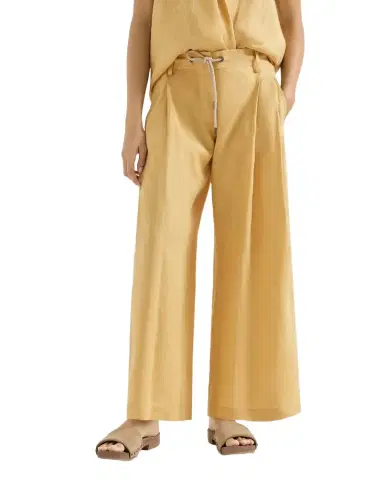 Brunello Cucinelli Linen trousers with drawstring and monili | Thumbnail 1 Brunello Cucinelli Linen trousers with drawstring and monili | Thumbnail 1