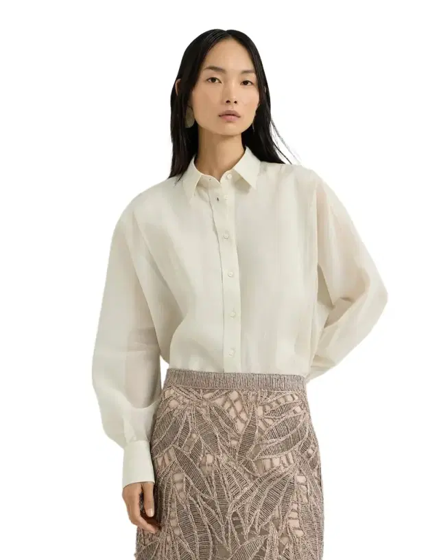 Brunello Cucinelli Linen and cotton organza shirt