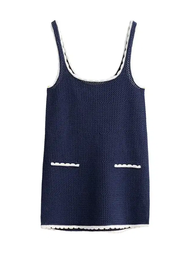 SEROYA Women's Brianna Two-Tone Knit Mini Dress - Navy Eggshell