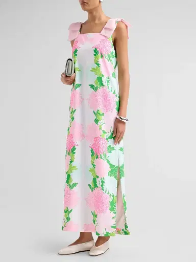 Lilly Pulitzer Women's Bernice Botanical Maxi Dress - Terrace Green - Size 14 | Thumbnail 4