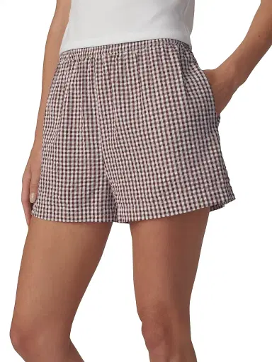Joe's Jeans Women's The Boxer Gingham-Check Cotton-Blend Shorts - Macchiato Gingham - Size XS | Thumbnail 6
