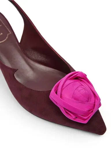 Roger Vivier Women's I Love Vivier 45MM Rose Suede Slingback Pumps | Thumbnail 5 Roger Vivier Women's I Love Vivier 45MM Rose Suede Slingback Pumps | Thumbnail 5