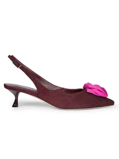 Roger Vivier Women's I Love Vivier 45MM Rose Suede Slingback Pumps | Thumbnail 1 Roger Vivier Women's I Love Vivier 45MM Rose Suede Slingback Pumps | Thumbnail 1