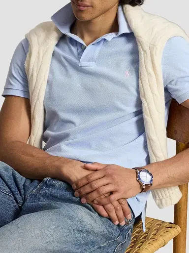 Polo Ralph Lauren Men's The Iconic Mesh Polo Shirt - Pebble Blue - Size XXL | Thumbnail 5