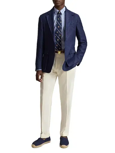 Polo Ralph Lauren Men's RL 67 Tonal Herringbone Sport Coat - Navy - Size 42 | Thumbnail 2