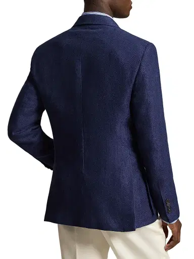 Polo Ralph Lauren Men's RL 67 Tonal Herringbone Sport Coat - Navy - Size 42 | Thumbnail 4