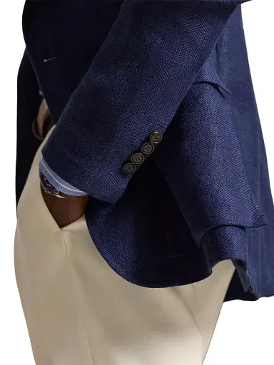 Polo Ralph Lauren Men's RL 67 Tonal Herringbone Sport Coat - Navy - Size 42 | Thumbnail 6