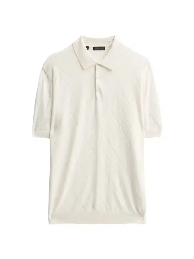 Men's COLLECTION Diamond-Knit Cotton Polo Shirt - White - Size XXL