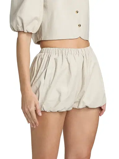 LAMARQUE Women's Daisy Leather Bloomer Shorts | Thumbnail 4