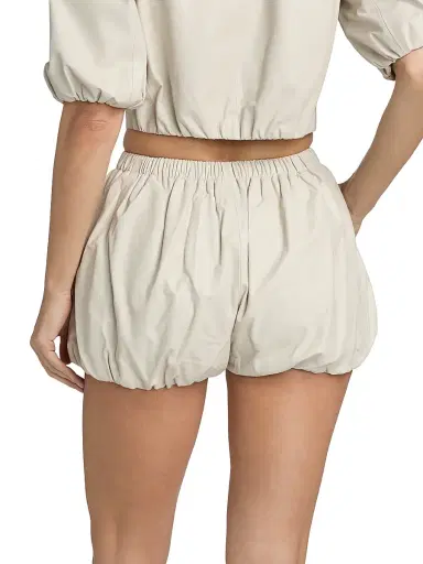 LAMARQUE Women's Daisy Leather Bloomer Shorts | Thumbnail 5
